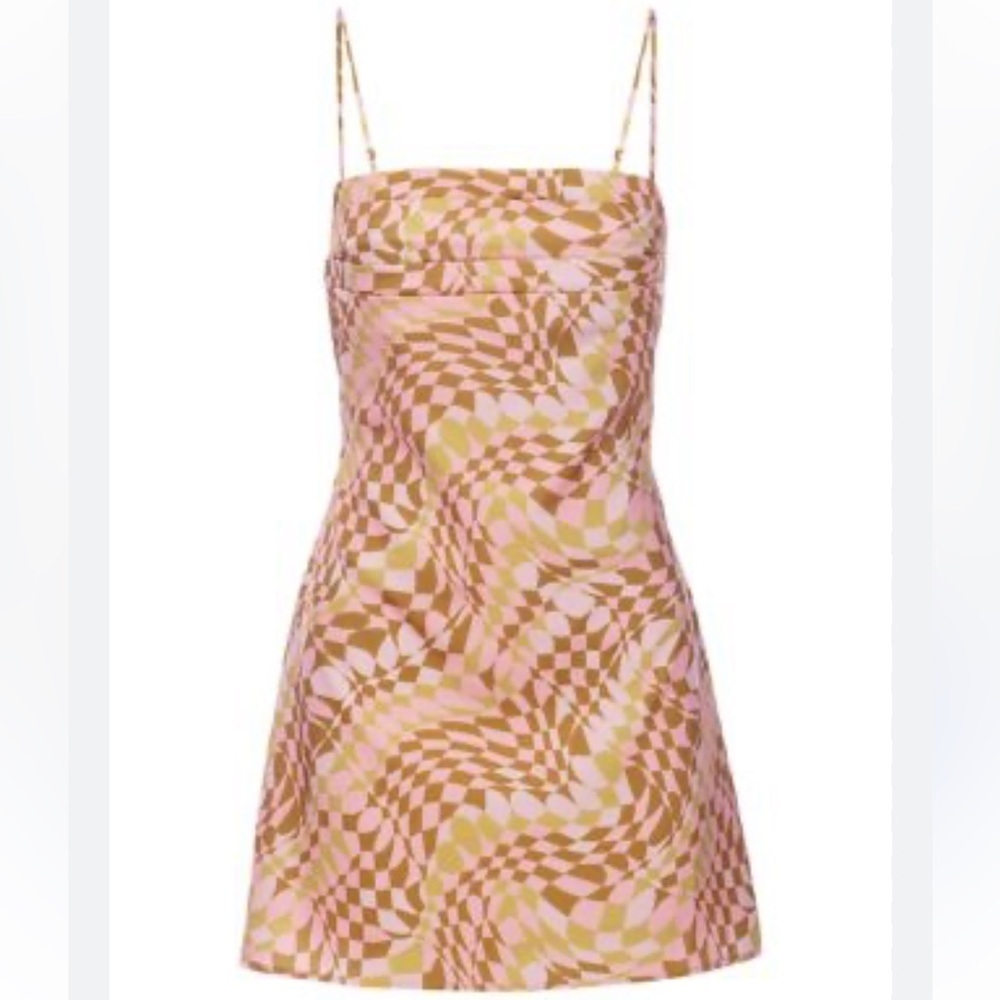 AFRM Doss Pleated-Front A-Line Mini Dress Large - Picture 2 of 7